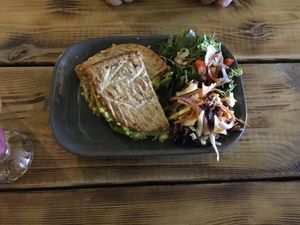Sandwich and salad at Super Natural Newcastle in Newcastle Upon Tyne