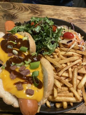 Gf dog and chips   at Super Natural Newcastle in Newcastle Upon Tyne