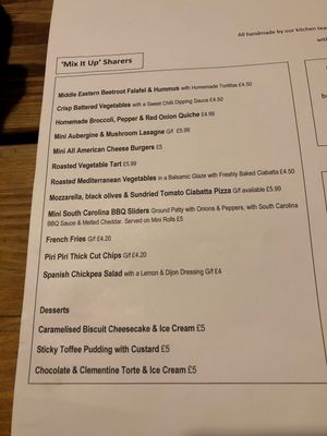 Evening menu Dec 2022  at Super Natural Newcastle in Newcastle Upon Tyne