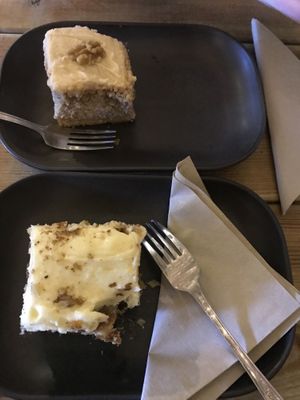 Carrot and orange cake and coffee and walnut cake   #Veganuary at Super Natural Newcastle in Newcastle Upon Tyne