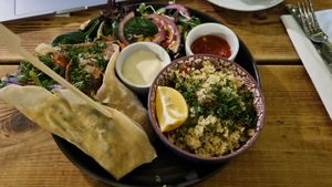 Turkish Kebab and Tabbouleh at Super Natural Newcastle in Newcastle Upon Tyne