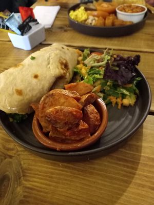 Lebanese Falaful & smashed avocado wrap. at Super Natural Newcastle in Newcastle Upon Tyne
