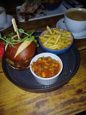 Breakfast burger. Delicious. at Super Natural Newcastle in Newcastle Upon Tyne