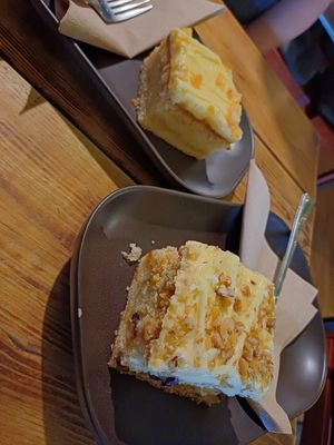Carrot cake and orange and lemon cake at Super Natural Newcastle in Newcastle Upon Tyne