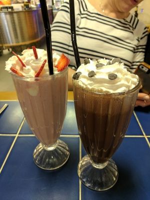 One strawberry, one chocolate. Both perfect! at Super Natural Newcastle in Newcastle Upon Tyne