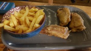 Kids meal - chips and chicken goujons at Super Natural Newcastle in Newcastle Upon Tyne