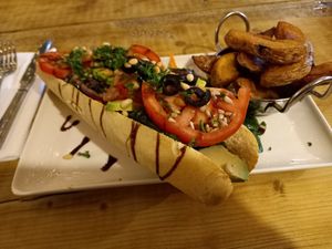 Tomato, Avicardo & Olive Baggette with Chips! at Super Natural Newcastle in Newcastle Upon Tyne