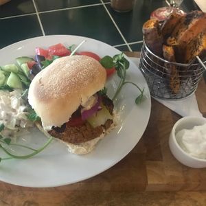 Classic burger at Super Natural Newcastle in Newcastle Upon Tyne