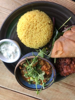 Evening menu curry  at Super Natural Newcastle in Newcastle Upon Tyne