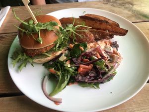 Evening menu burger  at Super Natural Newcastle in Newcastle Upon Tyne