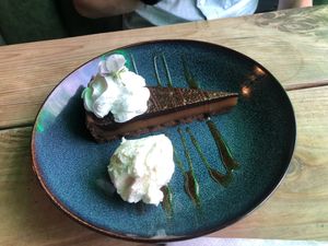 Evening menu torte  at Super Natural Newcastle in Newcastle Upon Tyne