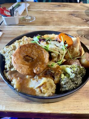 Gluten free version of Sunday lunch   at Super Natural Newcastle in Newcastle Upon Tyne