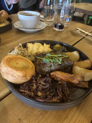 The wild garlic and chestnut roastt  at Super Natural Newcastle in Newcastle Upon Tyne