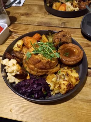 Partabello Mushroom Wellington Sunday Dinner. #Veganuary at Super Natural Newcastle in Newcastle Upon Tyne