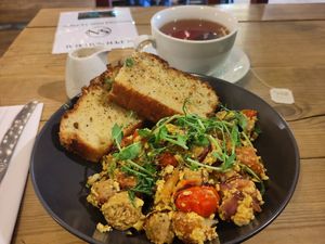 Country Brunch with english breakfast tea at Super Natural Newcastle in Newcastle Upon Tyne