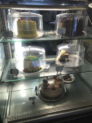 Cake display at Super Natural Newcastle in Newcastle Upon Tyne