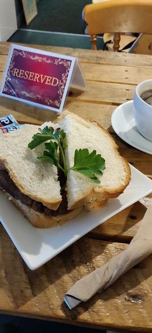 Sausage sandwich at Super Natural Newcastle in Newcastle Upon Tyne