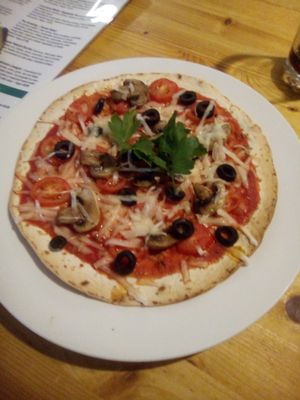 Flat Bread Pizza. X x at Super Natural Newcastle in Newcastle Upon Tyne