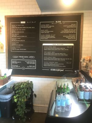 Menu at The Juice Parlor in North Hollywood