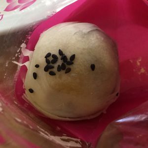 Delicious little black sesame seed pastry snack.  at Phartom in Chiang Rai