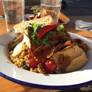 Seitan plate, vegan at Döner Harju in Helsinki