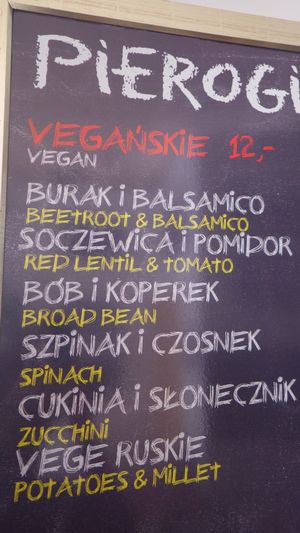 Menu at Zarcie Mamuski in Warsaw