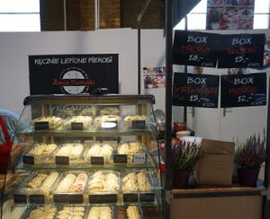 Zarcie Mamuski’s kiosk at the food hall Hala Gwardii. at Zarcie Mamuski in Warsaw