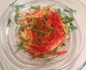 Delicious salad made of carrot, squash and bell pepper at True in Odessa