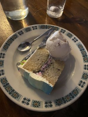 Vanilla & Blueberry cake w/ Lychee ice cream!   at Ice Shack in Manchester