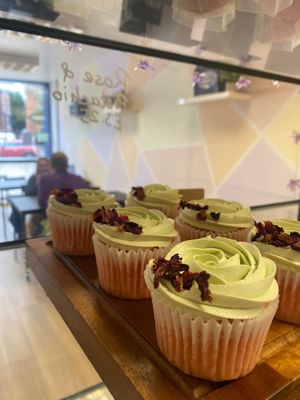 Rose and pistachio cupcakes at Ice Shack in Manchester