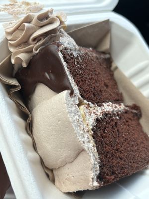 Chocolate and salted caramel cake   at Ice Shack in Manchester