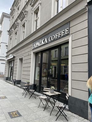 Front and outdoor seating   at Zapalka Coffee in Bydgoszcz