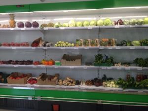 Fruit and vegetables section at Green Market in Odessa
