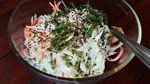 soba noodles at Organic Love in Koh Phangan