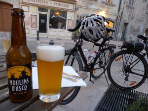 The restaurant is behind the bicycles but the bakery next door looks good too! at Naturabsolu in Villeneuve-les-avignon