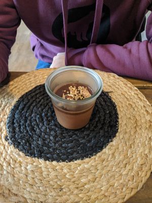Chocolate and banana pudding at Naturabsolu in Villeneuve-les-avignon