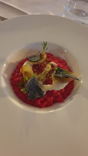 rote bete risotto at La Vimea - Vegan Hotel & Vegan Restaurant in Naturno