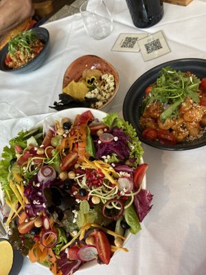 Salat und gnocci (rechts)  at La Vimea - Vegan Hotel & Vegan Restaurant in Naturno