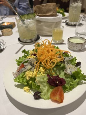 Salad for dinner  at La Vimea - Vegan Hotel & Vegan Restaurant in Naturno