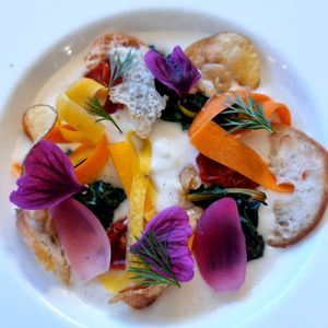 One of the many dinner dishes at La Vimea - Vegan Hotel & Vegan Restaurant in Naturno