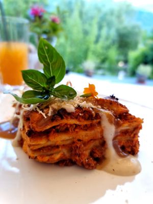 One of the many dinner dishes at La Vimea - Vegan Hotel & Vegan Restaurant in Naturno