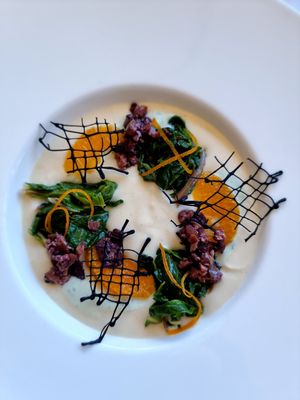 One of the many dinner dishes at La Vimea - Vegan Hotel & Vegan Restaurant in Naturno