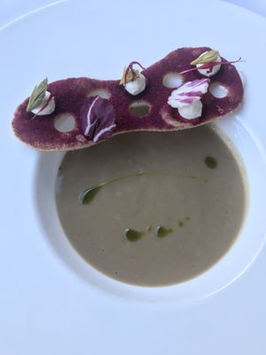 Suppe beim Abendmenü  at La Vimea - Vegan Hotel & Vegan Restaurant in Naturno