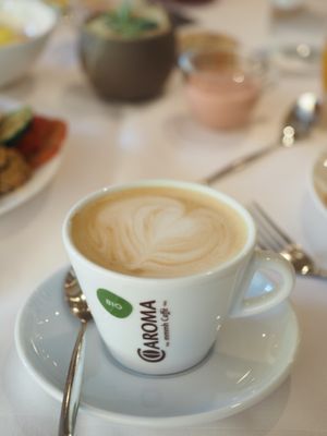 Soy cappuccino at La Vimea - Vegan Hotel & Vegan Restaurant in Naturno