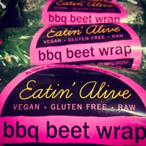BBQ Beet Collard Wraps at Eatin' Alive in Portland