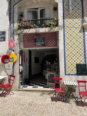 Beautiful outside sitting, variety of vegan ice creams  at Natur Ice in Lisbon