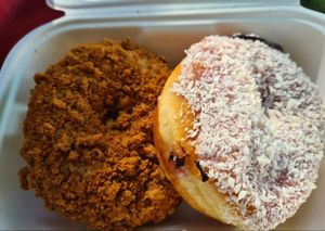 Biscoff doughnut and raspberry & coconut doughnut at Glazed - Maybe closed in Brighton
