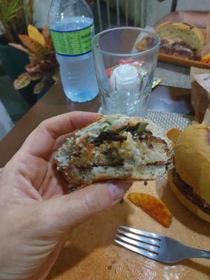 Black-eyed bean burger at B-Vegan in Salvador
