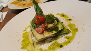 Raw zucchini lasagna
 at Gioia Plant-Based Cuisine in Marbella