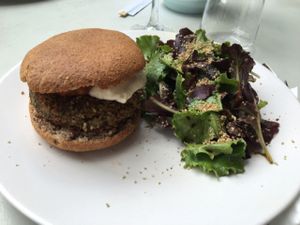 Burger at Gioia Plant-Based Cuisine in Marbella